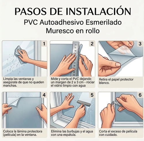 Pvc Vinilo Esmerilado 60 Cm Ancho! Autoadhesivo Muresco 10m