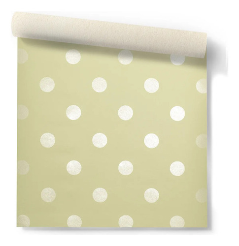 Papel Vinilizado Amarillo Suave C/ Lunares Iara Muresco 81/2