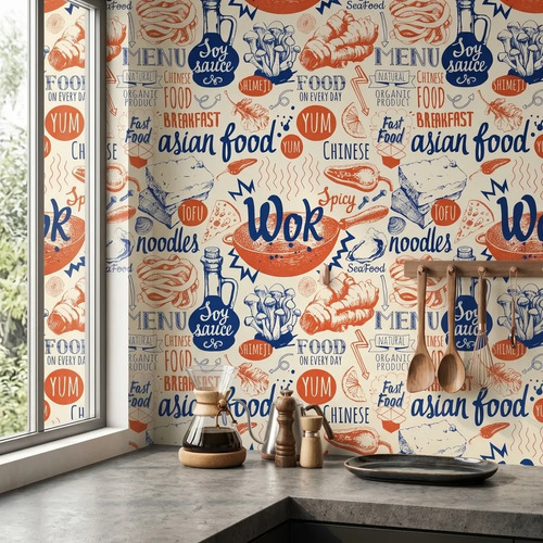 Papel Vinilico Aroma Muresco 8304/1 Wok Vintage Ideal Cocina DecoStock
