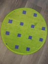 Alfombra Redonda 50 Cm Diámetro Verde Con Violeta Verde/índigo