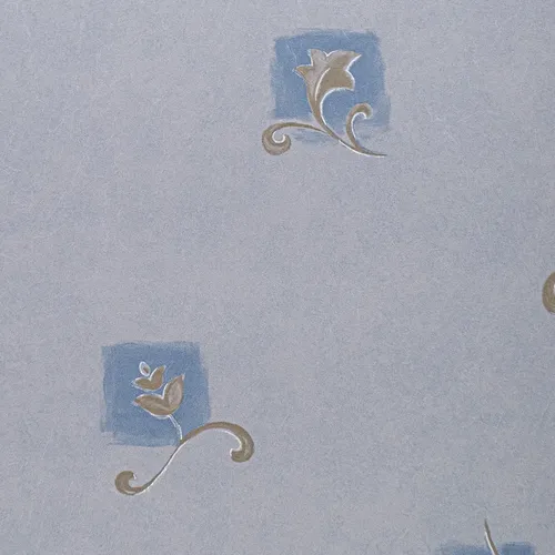 Papel Vinilico Text Gris Azulado C/flor Creta Muresco 8405/1