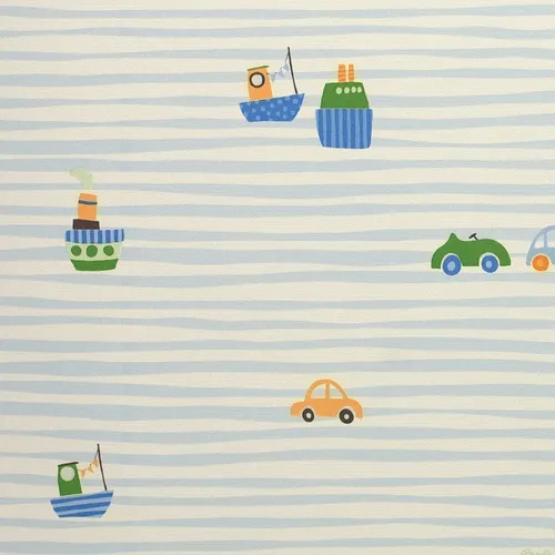 Papel Vinilico Texturado Autos Barcos Nido Muresco 8701/1