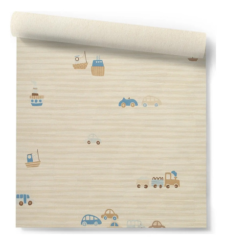 Papel Vinilico Texturado Autos Barcos  Nido Muresco 8701/2
