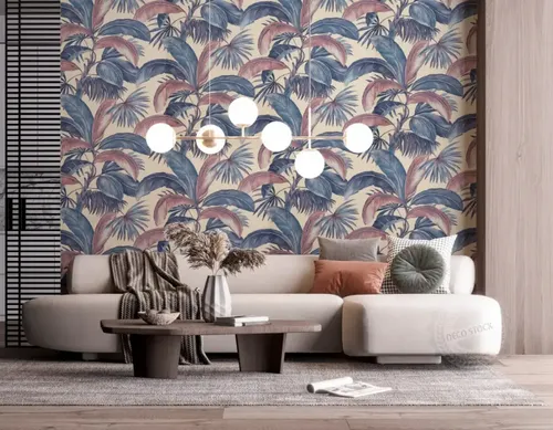 Papel Vinilico Muresco Aura 870/3 Palmera Azul DecoStock