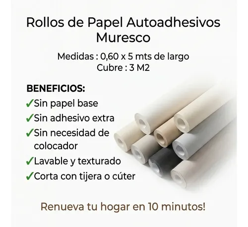 Papel Autoadhesivo Pared Texturado Rollo 60 X 5 Mts - 3m2 Visón Cálido - 88416