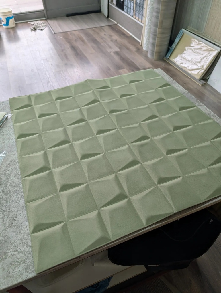 Placas 3d Autoadhesivas Muresco Texturadas Antihumedad Felpa Verde Seco