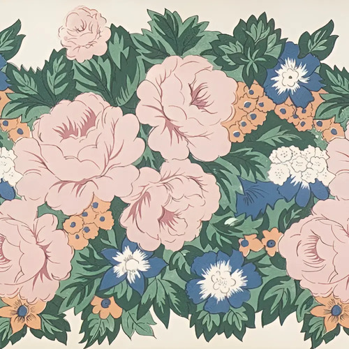 Guarda Vinilizada X 5 Mts - Flores Rosa F/ Blanco 90238/2 DecoStock
