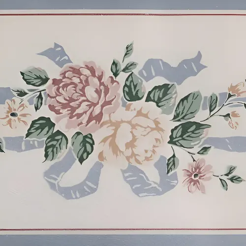 Guarda Vinilizada X 5 Mts Clásica Flores B/celeste 90239/2 DecoStock