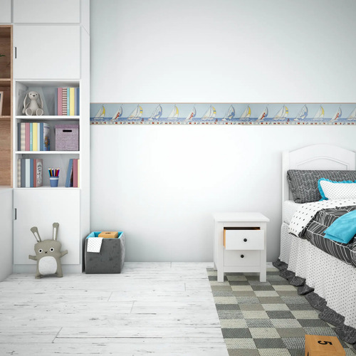Guarda Vinilizada X 5 Mts Veleros Banderas Navales 90265/1 Borders DecoStock