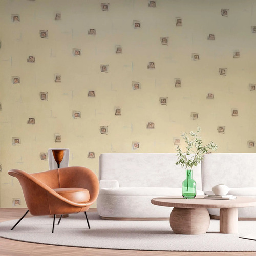 Papel Vinilizado Beige C/diseño Relieves Muresco 9603/2 Ds