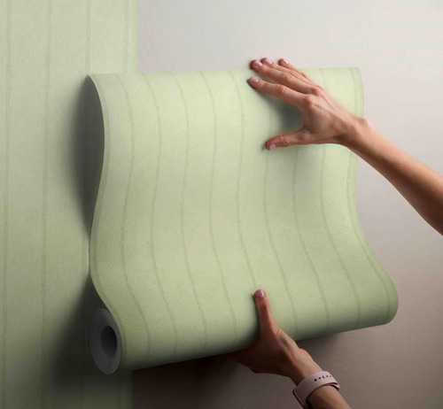 Papel Vinilico Texturado Rayado Verde 9918/5 Muresco Dstock