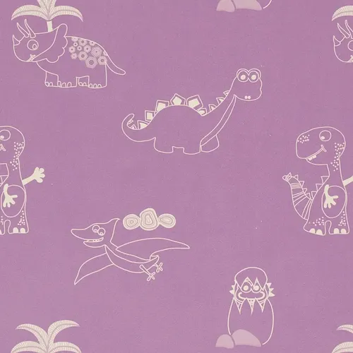 Papel Vinilizado Dinosaurios Hashtag Muresco 9923/2 Violeta