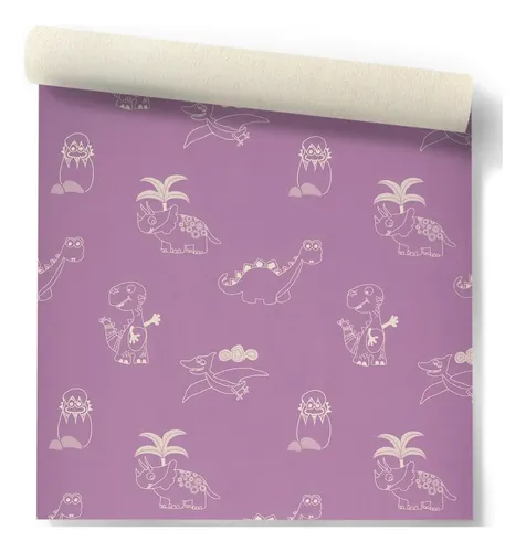 Papel Vinilizado Dinosaurios Hashtag Muresco 9923/2 Violeta