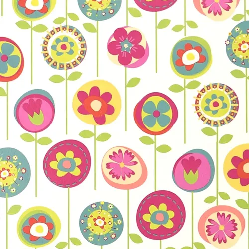 Papel Vinilizado Flores F/ Blanco Hashtag Muresco 9924/1 DecoStock