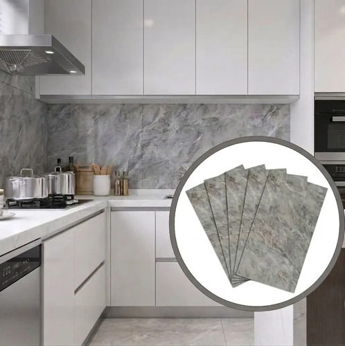 Pack X 5 Placas Laminadas Gridstone Silver Muresco