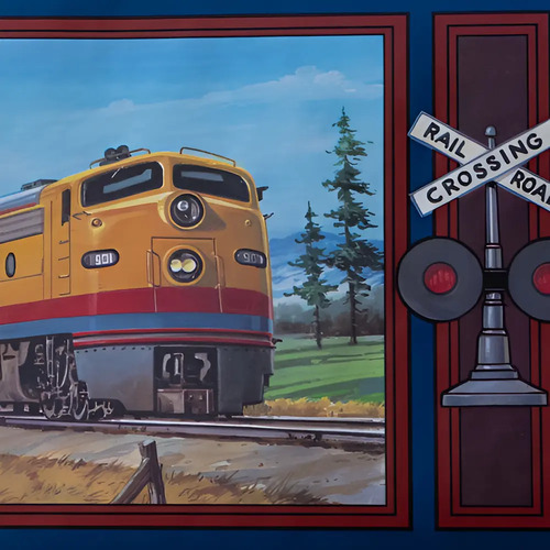 Guarda Importada Pre Encolada X 4,57 Mts Locomotora Retro DecoStock