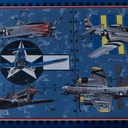 Guarda Vinilica Importada X 4,57 Mts Aviones Combate F/azul DecoStock