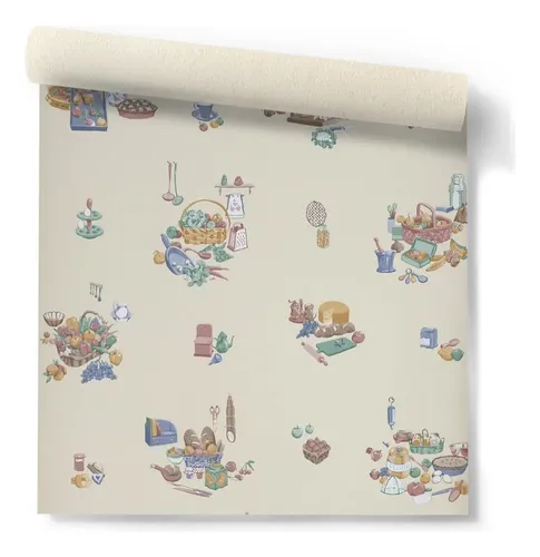 Papel Vinilico Crema Cocina Fashion Point Imperial DecoStock