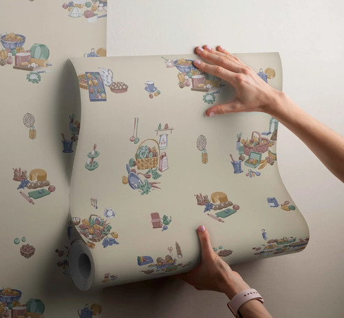 Papel Vinilico Crema Cocina Fashion Point Imperial DecoStock