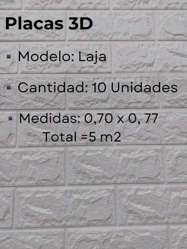 Pack X10 Placas 3d Autoadhesivas Dib Pintable/lavable Laja