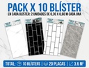 Pack X 10 Placas 3d Adhesivas Pared Muresco Laminadas Marmol