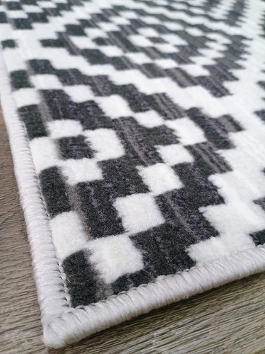 Alfombra Costado Cama Moderna 0,5x0,9 Vs. Modelos Pelo Corto - 0.5 cm, Negro, Pampa, 0.9 cm