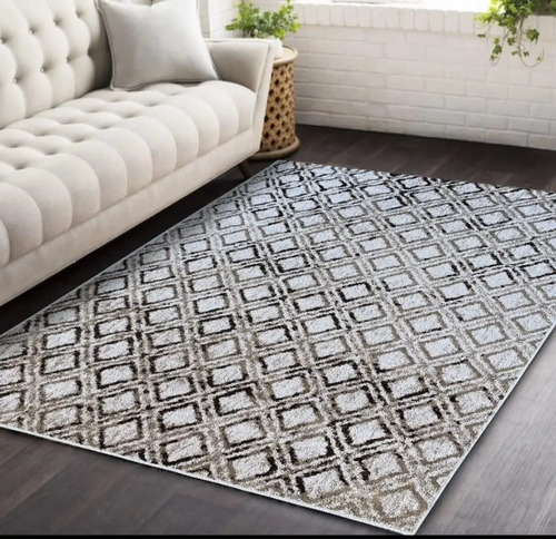 Alfombra Rhone Moderna Pelo Corto Dib 1,50 X 2 Mts - 1.5 m, Beige, Geométrico, 2 m