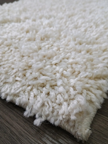 Alfombra Costado Cama Shaggy Cool 57x90  Pelo Largo Colores - 57 cm, Crema, Pelo Largo, 90 cm