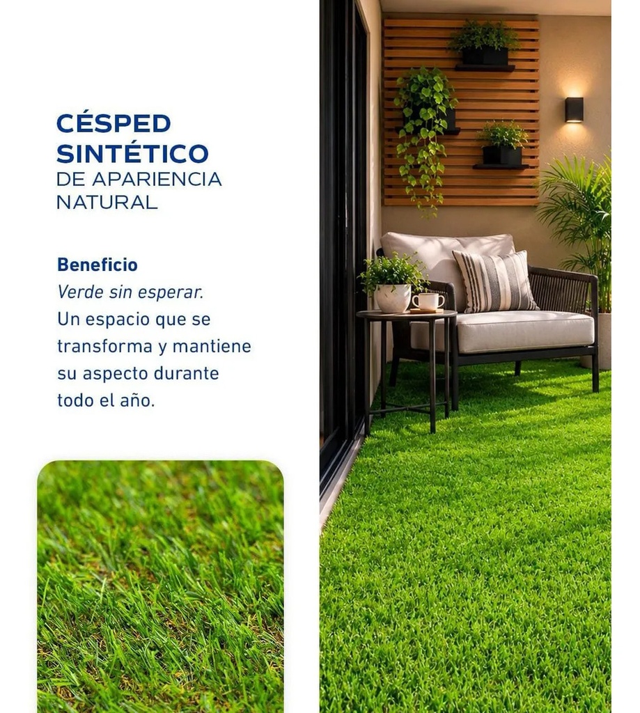 Césped Sintético Decorativo Muresco 20 Mm En Rollo (4m2) Verde