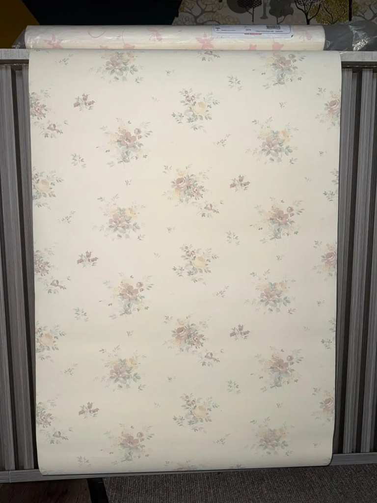 Papel Vinilico Crema Flores Vinyl Paper Muresco 1938/2 Ds Crema