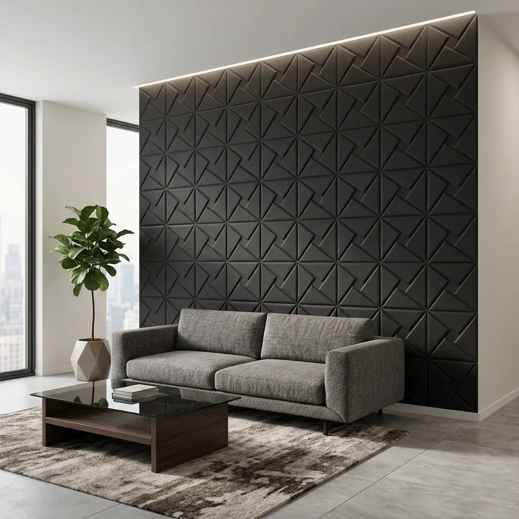 Pack X 5 Placas Autoadhesivas Soft Pared Cuero 70x70cm Ebano