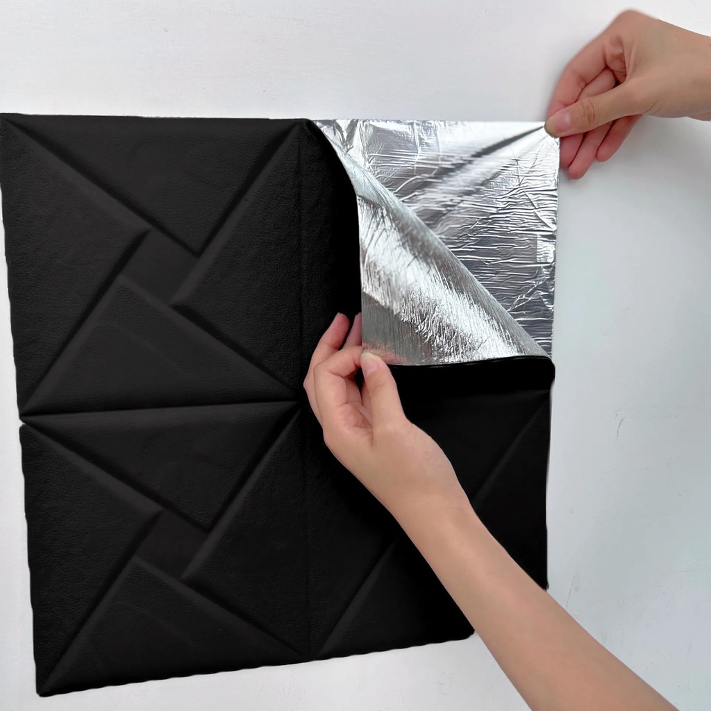 Pack X 5 Placas Autoadhesivas Soft Pared Cuero 70x70cm Ebano
