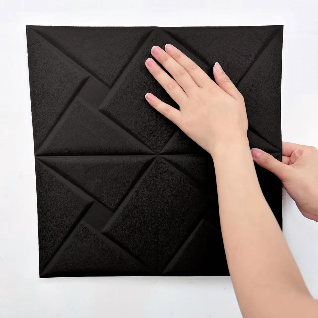 Pack X 5 Placas Autoadhesivas Soft Pared Cuero 70x70cm Ebano