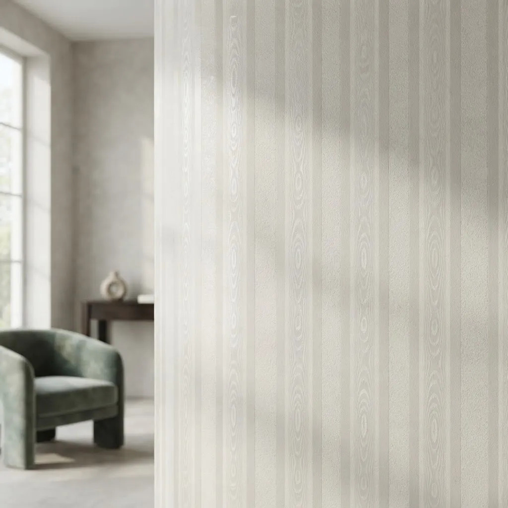 Papel Vinilico Sedado Rayado Diseño 209/4 Muresco Decostock Blanco