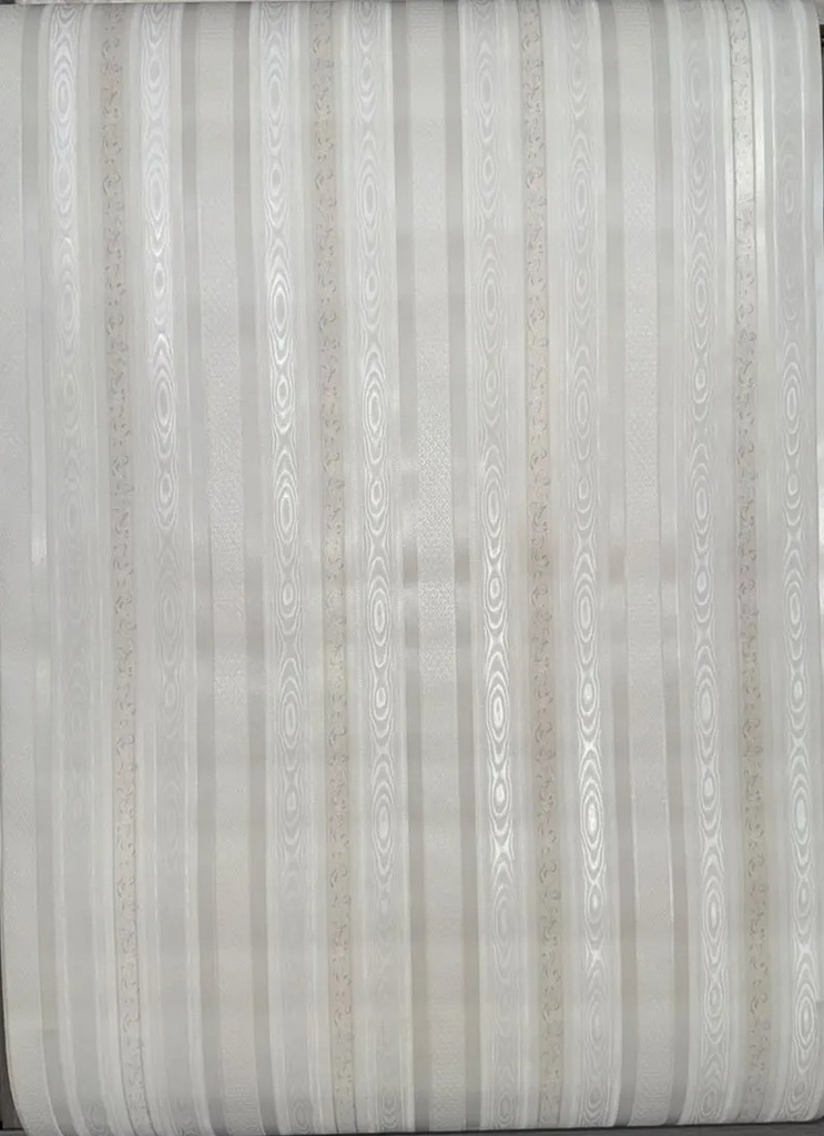 Papel Vinilico Sedado Rayado Diseño 209/4 Muresco Decostock Blanco