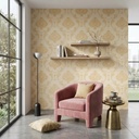 Papel Vinilizado Arabesco Viva La Casa Muresco 178/3 Dstock Amarillo