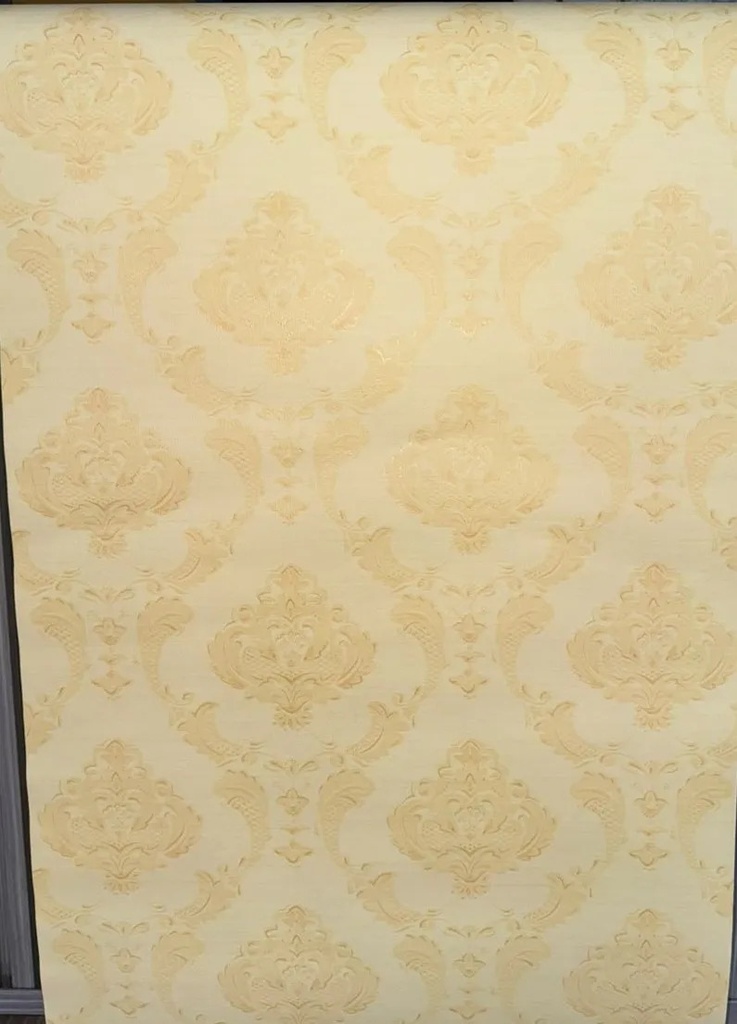 Papel Vinilizado Arabesco Viva La Casa Muresco 178/3 Dstock Amarillo