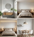 Placas X 10 3d Autoadhesivas Pared Muresco Pintable/lavable  Blanco Ladrillo