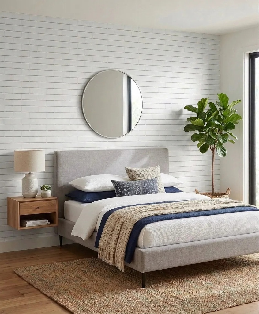 Placas X 10 3d Autoadhesivas Pared Muresco Pintable/lavable  Blanco Ladrillo