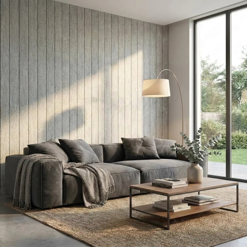 Placas X 10 3d Autoadhesivas Pared Muresco Pintable/lavable  Blanco Madera Gris