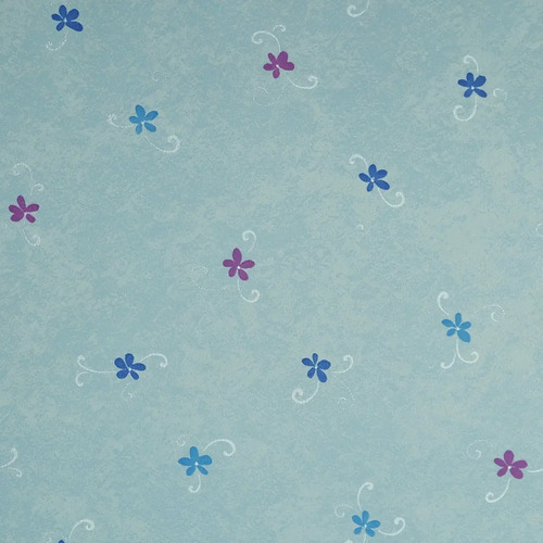 Papel Vinilizado F/ Celeste Flores 1179/1 Decorpaper Muresco