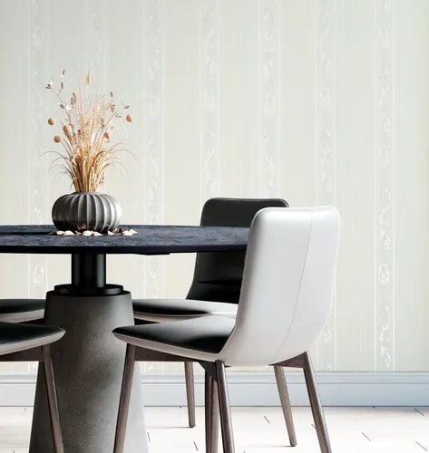 Papel Vinilizado Crema Rayado Eurodesign Muresco 1453/1 Ds