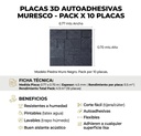 Placas X 10 3d Autoadhesivas Pared Muresco Pintable/lavable  Blanco Piedra Negra