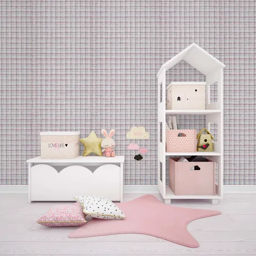 Papel Vinilico Cuadrille Acuarelado Rosa Azul Parkview Imperial Ds