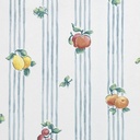 Papel Vinilico F/ Blanco Rayado Frutas Ideal Cocina X 9,5 Mt