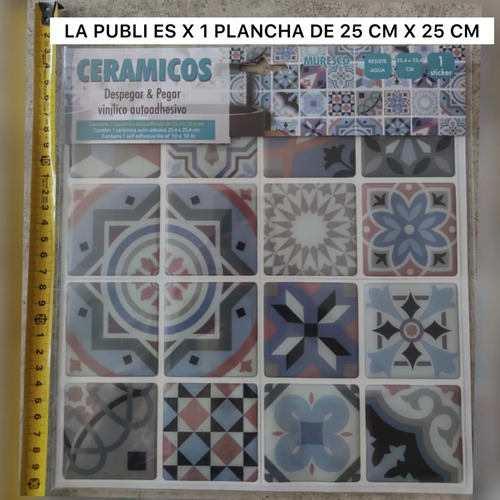 Ceramico Calcareo 3d Autoadhesivo Muresco 25,4x25,4cm Dstock