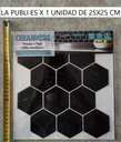 Ceramico Autoadhesivo Muresco Hexagonal 1659/1 Negro 25x24