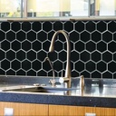 Ceramico Autoadhesivo Muresco Hexagonal 1659/1 Negro 25x24