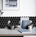 Ceramico Autoadhesivo Muresco Hexagonal 1659/1 Negro 25x24