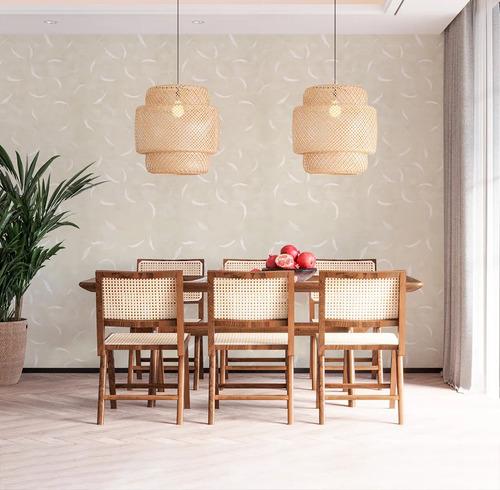 Papel Vinilizado Beige Pinceladas Plata Muresco 170/2 Dstock Decorpaper